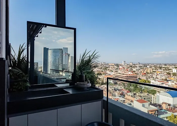 Apartment Modern 1br Near Revolucion Monument With Views Balcony & Gym